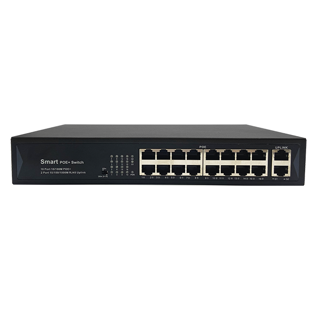Standard 30W PoE 2 10/100/1000M Uplink Port and 16 10/100M PoE Port PoE Network Switch