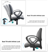 Vente directe d'usine, chaise ergonomique en tissu maillé à dossier moyen, chaise de bureau pour employés, chaise de travail pour ordinateur