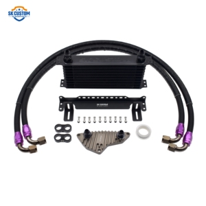 Kit Radiateur <span class=keywords><strong>de</strong></span> <span class=keywords><strong>Refroidissement</strong></span> d'Huile <span class=keywords><strong>Moteur</strong></span> SK CUSTOM à 10 Rangées pour Système <span class=keywords><strong>de</strong></span> <span class=keywords><strong>Refroidissement</strong></span> d'Huile BMW N54 N55 avec Tuyau en Nylon AN8 - Product Image 1