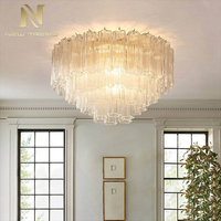 Lustre en verre de Murano de luxe français, luminaire suspendu pour chambre à coucher, salon, salle à manger, escalier