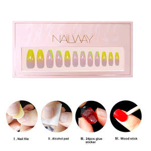 <span class=keywords><strong>Faux</strong></span> ongles français Extra-longs à pression, huile brillante, rose, cercueil, ballerine, Gel UV, à pression, ombré - Product Image 2