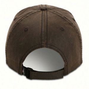 Casquette de baseball en tissu sergé enduit PU personnalisé, style rétro Oilskin, patch animalier, robuste, sportive, pour le travail et les affaires - Product Image 2