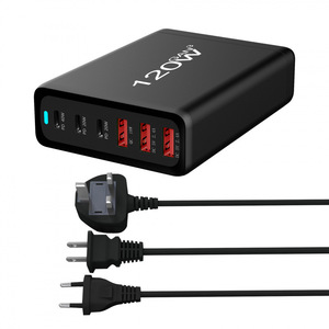 200W Desktop Charger 3A3C Multi Port PD Fast Charging <b>Adapter</b> For Multiple Countries Black - Product Image 4