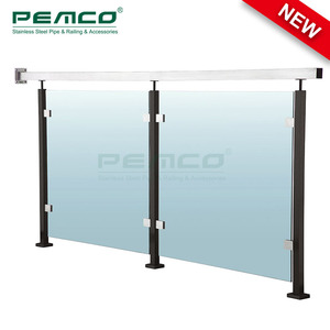 Deck Black Post Balustrade Handrail Stainless <strong>Steel</strong> Balcony Glass <strong>Railing</strong> - Product Image 3