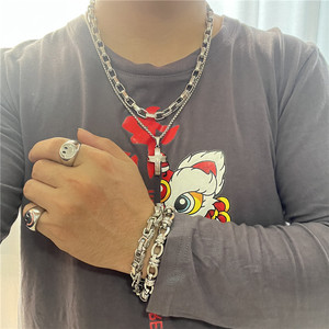 Stainless Steel <b>Cross</b> Pendant Necklace Men's Geometric Design Fashion Jewelry 120212 - Product Image 4