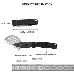Couteau pliant BM BUGOUT 535 pour activités de plein air, EDC, camping, survie, outil industriel OEM, adapté à la survie en plein air et à l'usage quotidien - Product Image 6
