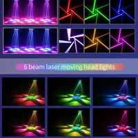 150W 6-Arm Weißer LED-Beam Moving Head Scheinwerfer mit Strobe-Effekt DMX512-Steuerung Hoher CRI90 13500 Lumen für DJ-Partys und Clubs