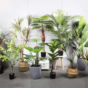 Árbol de Plátano Artificial de Diferentes Tamaños, Plantas de Palma Tropicales, Plantas Decorativas en Maceta para Interiores y Exteriores del Hogar - Product Image 1