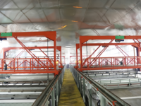 Ligne de production automatique d'anodisation décorative de profilés en aluminium, technologie ultrasonique, haute capacité, alliage 6061 6063, surface de qualité