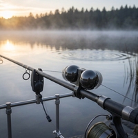 Alarme sonore de pêche avec sonnette et sonnette de signalisation ABS, indicateur de morsure, clip de ligne à double perle pour la pêche en mer, en rivière et en eau calme