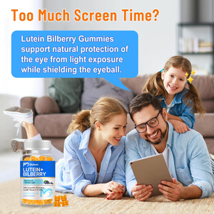 Gomas de Mirtilo com Luteína de Marca Própria com Mirtilo, Astaxantina, Ômega 3, Vitamina C, E Suplemento para Saúde Ocular para Adultos e Crianças - Product Image 6