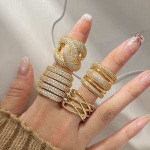 Women's Multi-Style <b>Set</b> <b>Rings</b> Sparkling Crystal Fashion Gold Plated Paved Cubic Zirconia <b>Ring</b> for Gift - Product Image 3