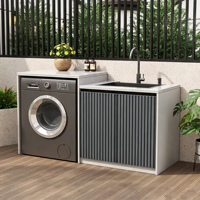Meuble de rangement et de lavage intégré pour cour extérieure sans formaldéhyde, armoire de salle de bain en aluminium massif alvéolé