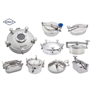 High Quality Tank Pressure Circular Manway Ss316l With Flange Sight Glass Mini Oval Bell Mouth Manhole Cover