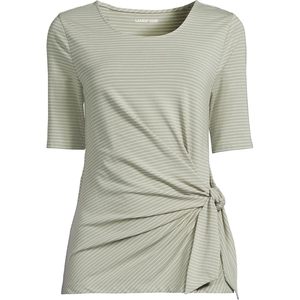 FOXA Top ligero de jersey para mujer con lazo frontal, manga corta, transpirable, informal, para todas las estaciones - Product Image 3