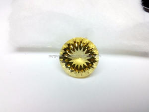 ซิทรินสีเหลืองธรรมชาติ ซิร์คอนควอตซ์ ขนาด 15 มม. รูปทรงกลม ตัดแบบเว้าสองขั้น ผ่านการอบด้วยความร้อน พลอยเม็ดเดี่ยว มีการเปลี่ยนสี - Product Image 3