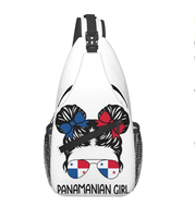 Sac bandoulière personnalisé de haute qualité avec drapeau du Panama, logo personnalisé, sac de poitrine, sac à dos bandoulière, sac de voyage