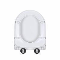 Couvre-siège de toilette traditionnel en plastique antibactérien léger à fermeture lente, allongé, à face fermée, avec plaque de protection amortissante, garantie 5 ans