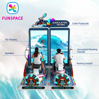 Équipement de parc d'attractions, jeu vidéo d'arcade de kayak numérique pour deux joueurs, simulateur de mouvement d'aviron