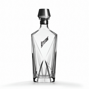 Botella de Vidrio Keystone de Nuevo Diseño para Whisky, <span class=keywords><strong>Vodka</strong></span> y Tequila, Estilo Plano, Tapa Corona, Impresión Serigráfica, Embalaje en Caja, Precios con Descuento en China - Product Image 1