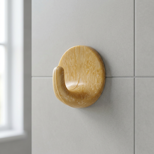 VL <b>Wall</b>-Mounted Durable Single-Tier Round Wood Motif <b>Hook</b> for Clothing L Size - Product Image 3