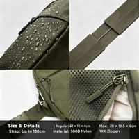 Sac bandoulière antivol en nylon 500D avec protection RFID, sangle résistante aux coupures, poche cachée et fermetures éclair YKK pour les voyages et les trajets quotidiens (OEM)