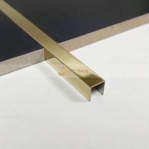 LL157 Factory Direct Durable Waterproof Contemporary Mirror Gold U-Shaped Stainless Steel <b>Tile</b> Trim for Apartment Background - Product Image 4