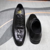 Chaussures habillées pour hommes en crocodile de haute qualité, style Oxford classique et Derby en crocodile à talon en corne, faites à la main, pour mariage et réunions d'affaires