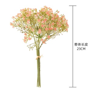 Bouquet de fleurs artificielles CallaFloral Baby's Breath blanc et rose clair, décoration de mariage, PVC, caoutchouc souple - Product Image 4