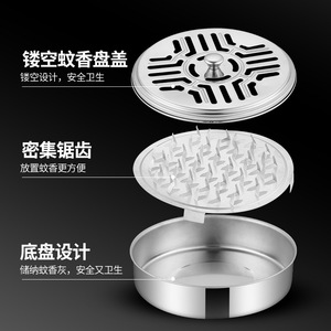 Stainless Steel Mosquito Coil <b>Holder</b> With Lid For Outdoor Use Eco Friendly Insect Repellent Box - Product Image 2