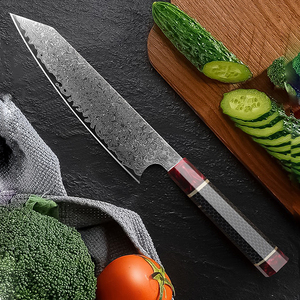 Cuchillo de carnicero de acero de Damasco de 8 pulgadas japonés clásico rebanador de cocina para verduras y frutas cuchillo de utilidad DIY OEM personalizable - Product Image 4