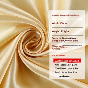 Encrypted Solid Satin <b>Fabric</b> Silk Lining For Hanfu Cheongsam Formal Dress Buddha Hall Garment Cloth - Product Image 3