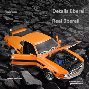 1970 Ford <span class=keywords><strong>Mustang</strong></span> <span class=keywords><strong>1</strong></span>:18 Moulé Sous Pression Modèle De Voiture Son Et Lumière Pullback Machine1 Décoratif En Métal À Collectionner avec Porte Ouverte Caractéristique - Product Image 3