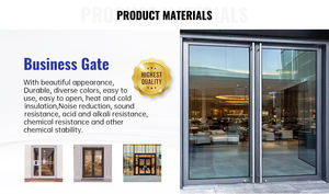 Eehe חנות חנות eehhe מודרני עבודה אלומיניום כבד עמיד דק מסגרת זכוכית מסחרי דלת זכוכית מסחרי עיצוב עמיד - Product Image 3