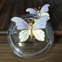 Poignée en métal émaillé personnalisée en forme de papillon, boutons métalliques multi-usages pour couvercles de casseroles, poignées pour couvercles de tasses, boutons pour boîtes à cure-dents, décoration intérieure