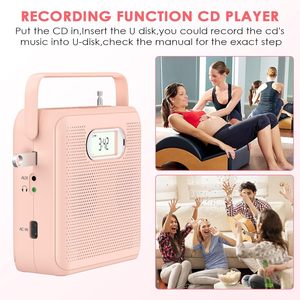Lecteur CD portable Boombox BT 5.0, haut-parleur sans fil, radio FM, enregistreur MP3 USB, répétition A-B, écran LCD, stéréo portable pour la maison - Product Image 5