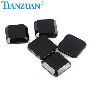 Ágata negra Natural, piedras preciosas sueltas de corte cuadrado, octagonal - Product Image 2