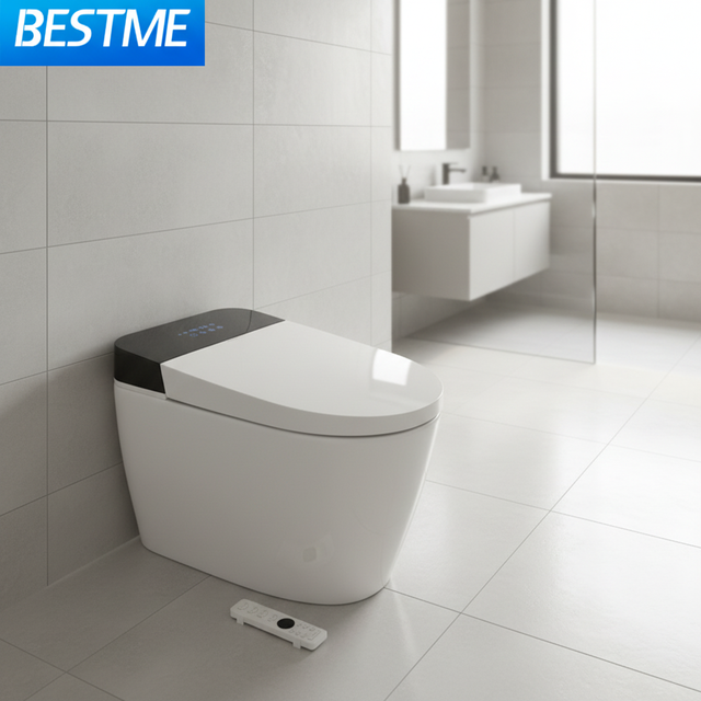 Fashion Light Sensor Flush One Piece Intelligent Bidet Wc Heating Toilet Bowl Automatic Operation Remote Control Smart Toilet