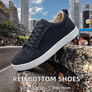 Venta al por mayor de zapatos de diseñador de fondo rojo genuino personalizado zapatos casuales planos de lujo con cordones de cierre de PVC cerrado para Otoño Invierno - Product Image 3