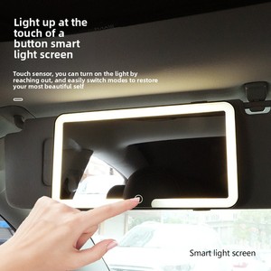 Car Universal Sun Visor Single-Sided <strong>Makeup</strong> <strong>Mirror</strong> <strong>with</strong> Three-Color LED <strong>Light</strong> HD Cosmetic <strong>Mirror</strong> Magnification ABS - Product Image 4