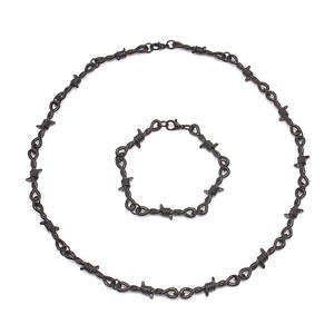 Collar de cadena con púas de aleación de zinc, diseño geométrico, colgante de moda para fiesta - Product Image 5