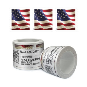 2024 drapeau américain valide pour toujours autocollants postaux livre emblèmes nationaux drapeaux américains rouleau facile à utiliser auto-adhésif affranchissement courrier étiquette postale - Product Image 6