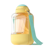 Distributeur d'eau et de nourriture portable pliable 2-en-1 anti-déversement grande capacité pour animaux de compagnie – Idéal pour les voyages en extérieur
