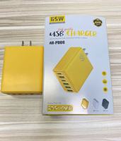 Pengisi Daya Cepat Universal 65W Tipe C & USB Internasional dengan Colokan US EU dan Material Gan untuk Jam Tangan Pintar
