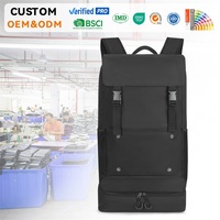 Sac à dos de voyage en polyester doux écologique 600D, 9 poches, grande capacité, résistant à l'eau, sac à dos pour ordinateur portable, logo personnalisé OEM ODM
