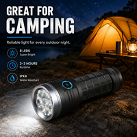 Lampe torche LED tactique en alliage d'aluminium W5185, étanche, rechargeable par USB Type-C, 1600 lumens, modes SOS/clignotant pour