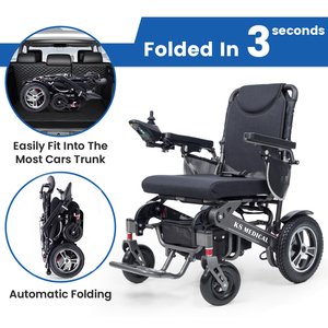 KSM-606 Medical Grade Power Wheelchair with Ergonomic <b>Backrest</b> and Safety Electromagnetic Brake CE Approved Electric Wheelchairs - Product Image 4