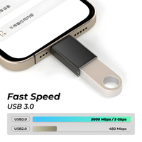 Adaptateur USB Type C mâle vers femelle DAC, USB 3.2/5Gbps, convertisseur de synchronisation de données OTG, latence nulle, tout neuf, en alliage d'aluminium, pour téléphone portable