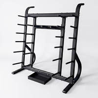 Support de rangement pour poids en acier avec pompe, pour plaques de poids de 1 pouce, support pour haltères, colliers de fixation et pinces, pour salle de sport commerciale intérieure