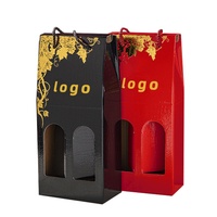 Tragbare Maßgefertigte Weinbox Magnetisch Faltbar mit Griff Karton Geschenkverpackung Whisky Starre Schachteln Matt Laminiert Wodka Tequila